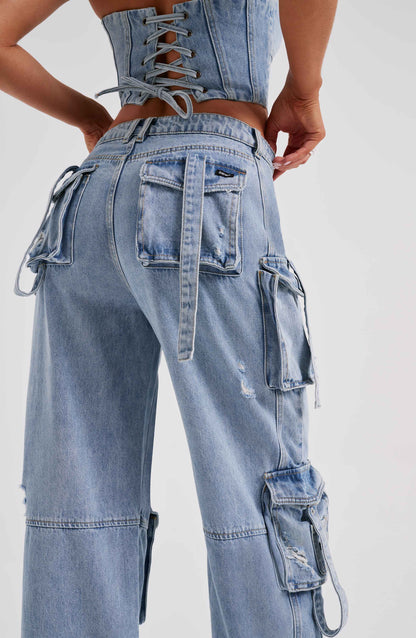 Lucia Cargo Pant - Blue