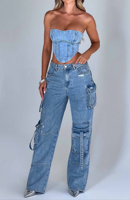 Lucia Cargo Pant - Blue