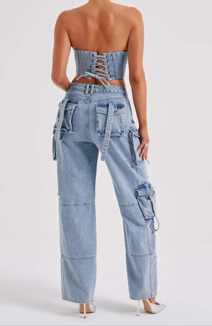 Lucia Cargo Pant - Blue
