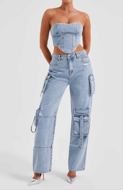 Lucia Cargo Pant - Blue