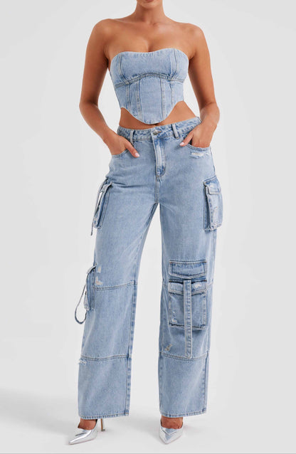 Lucia Cargo Pant - Blue