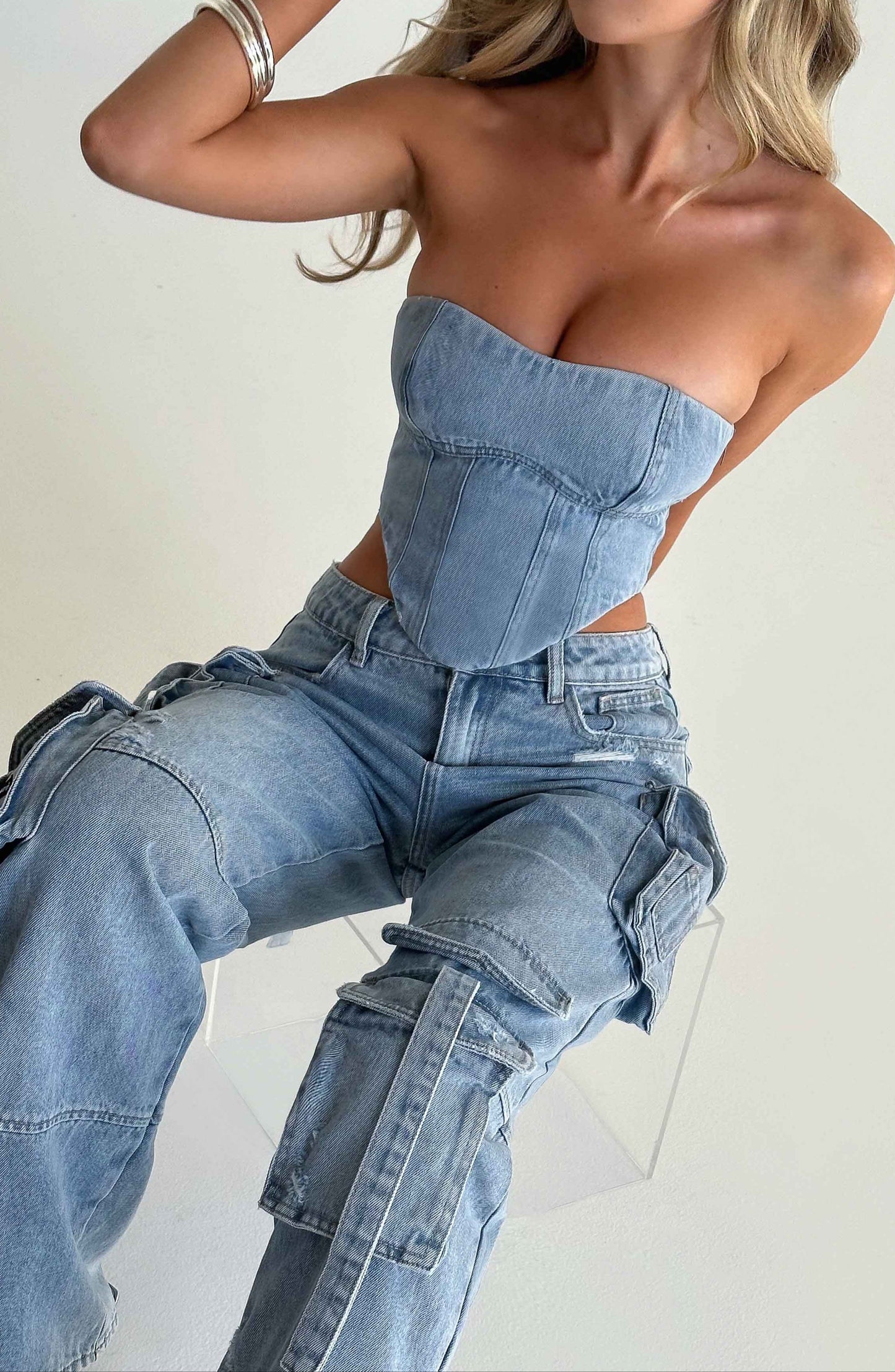 Lucia Cargo Pant - Blue