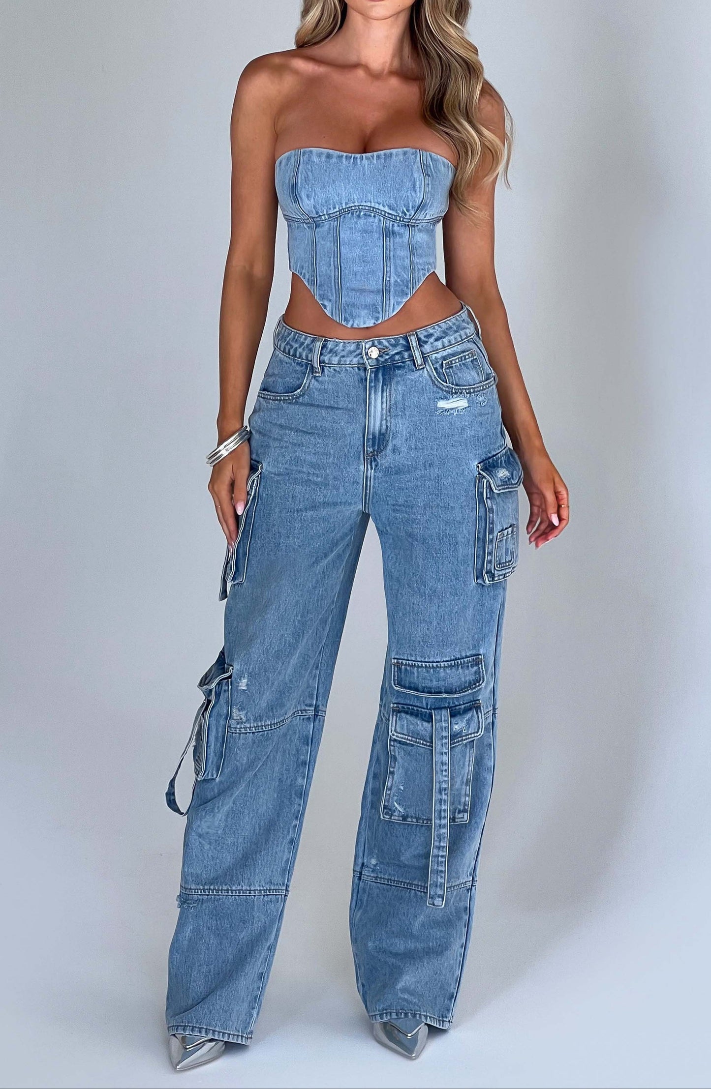 Lucia Cargo Pant - Blue