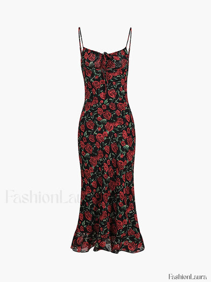 Bulgarian Roses Floral Cami Long Dress