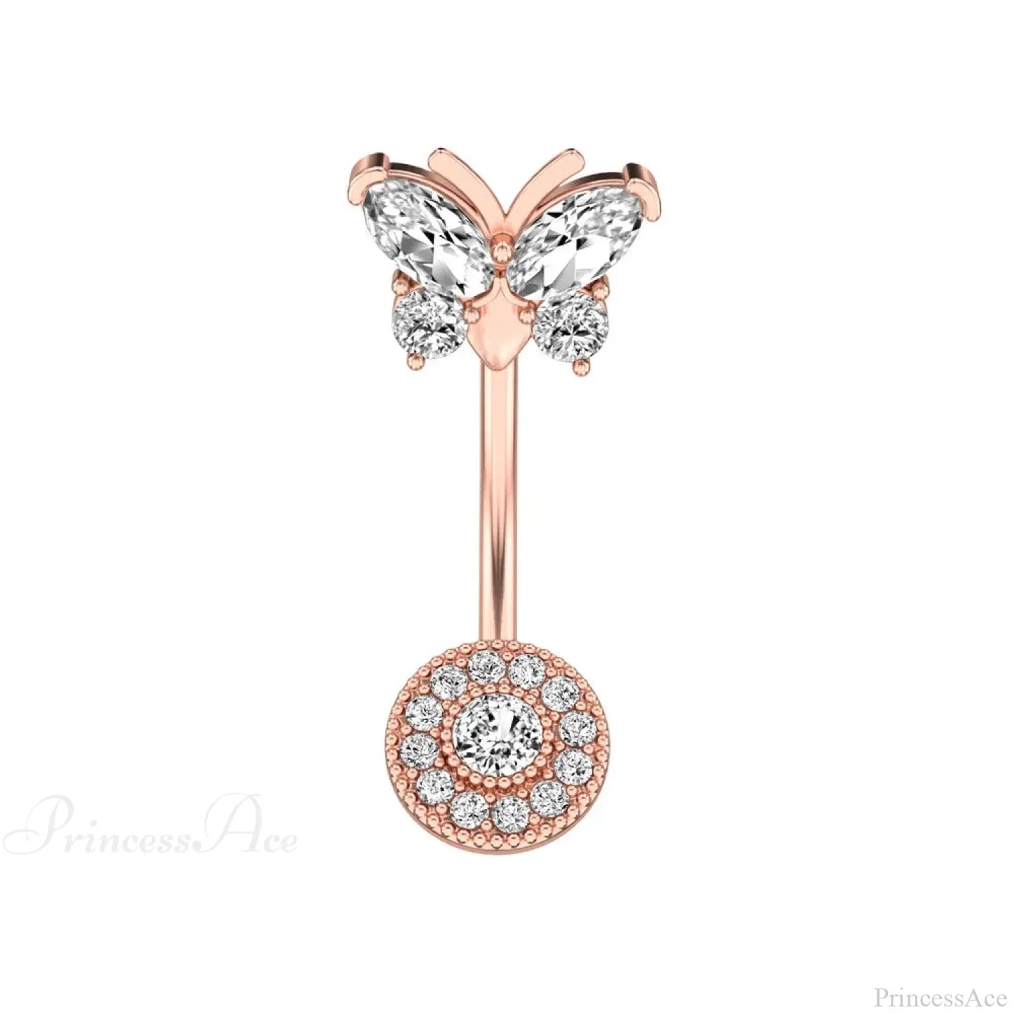 Butterfly CZ Sparkling Gothic Belly Ring