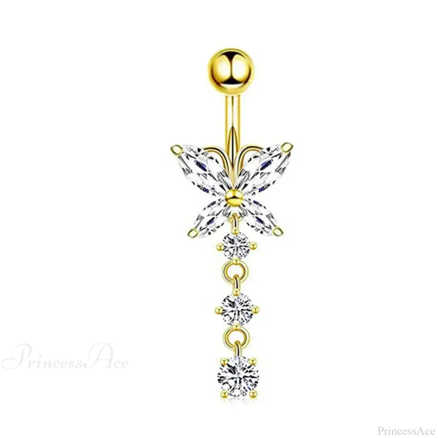 Butterfly CZ Sparkling Gothic Belly Ring
