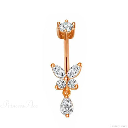 Butterfly CZ Sparkling Gothic Belly Ring
