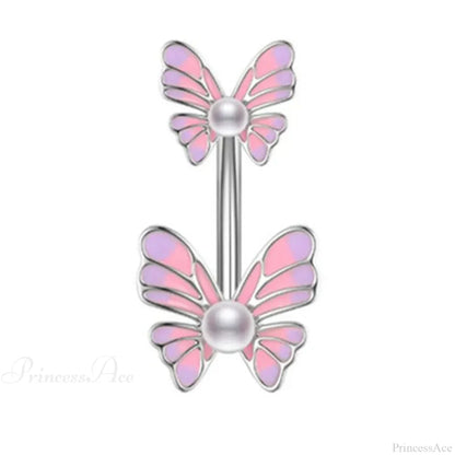 Butterfly CZ Sparkling Gothic Belly Ring