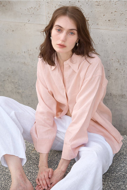 Sophisticated Relaxed Linen Blouse