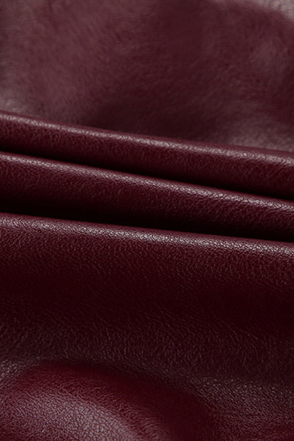 Burgundy Vintage Biker Coat