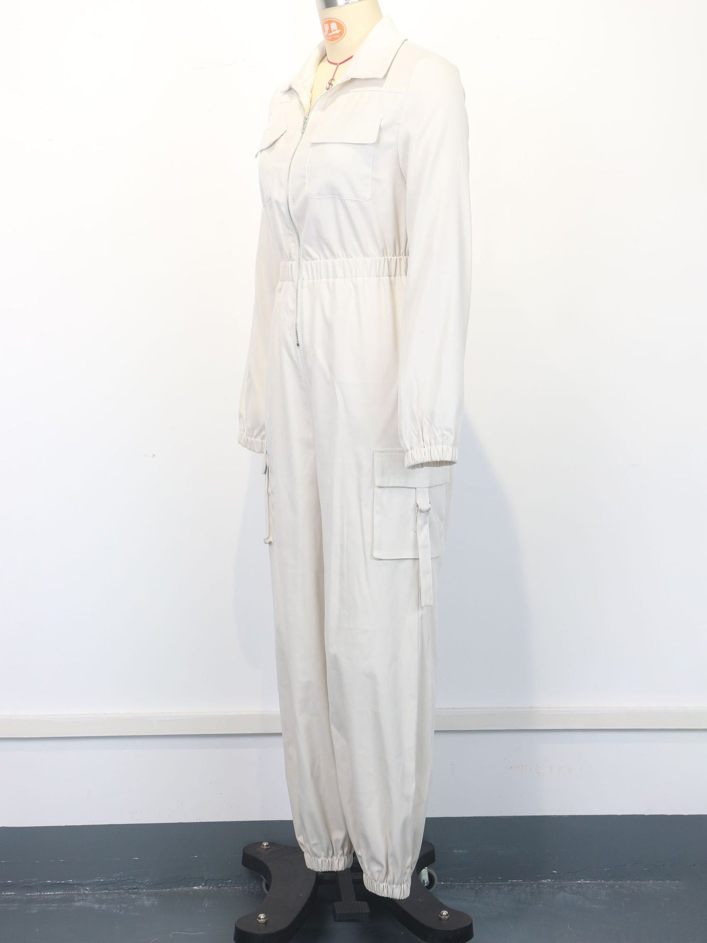Cargo Jumpsuit With Elastic Waist And Pockets For Women 2026