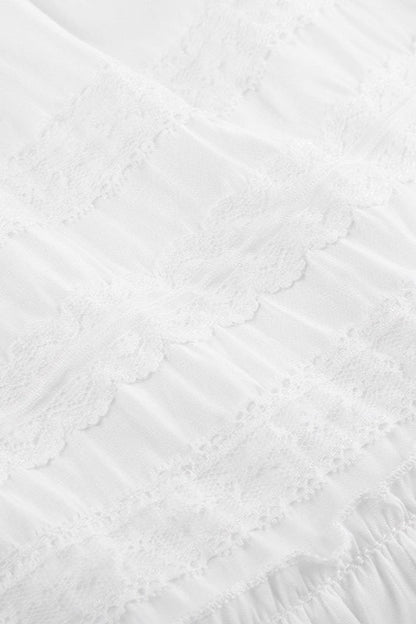 Drawstring Waist White Maxi Skirt