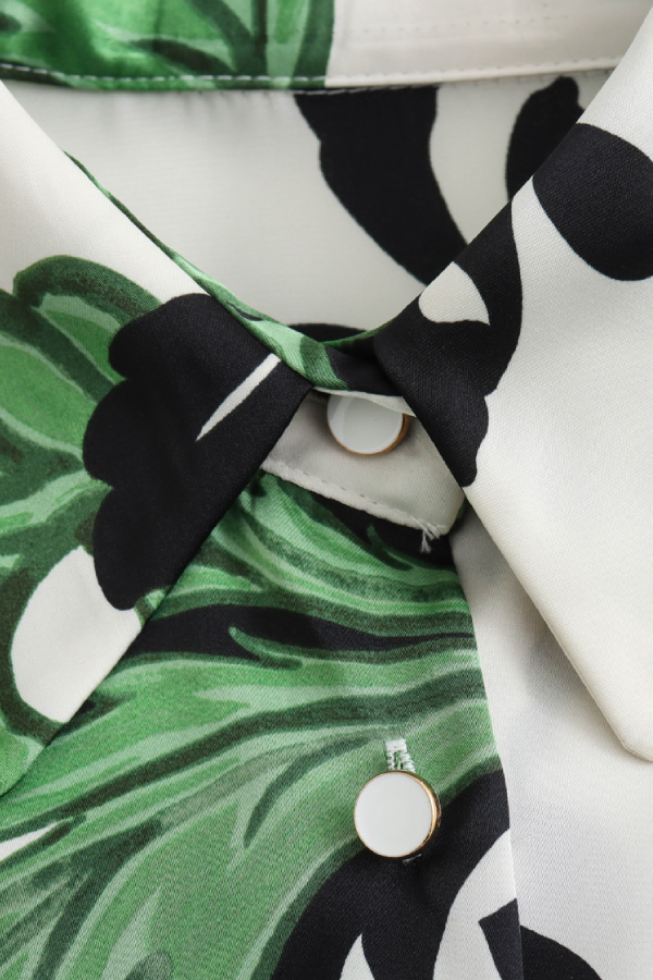 Long Sleeve Belted Waist Shirt-Style Long Dress