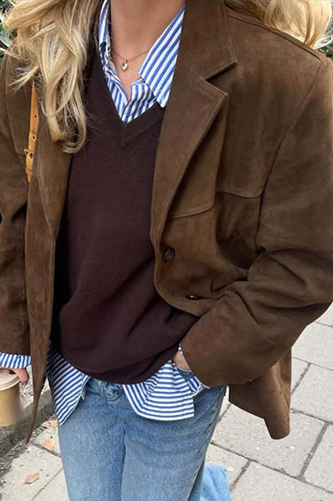 Belted Suede Longline Coat