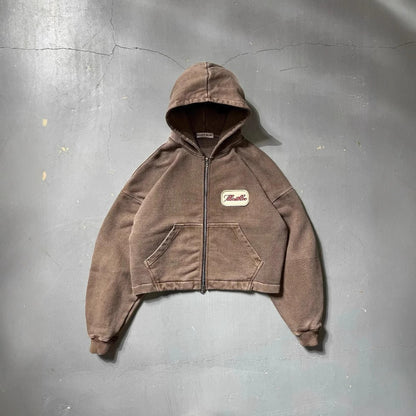 Embroidered Patch Loose Hoodie