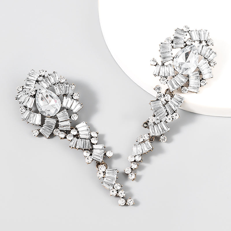 Retro Alloy Acrylic Flower Long Earrings