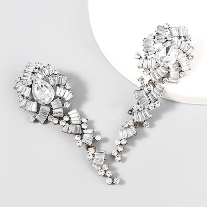 Retro Alloy Acrylic Flower Long Earrings