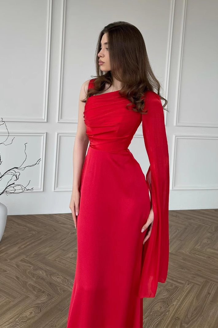 Chiffon One Shoulder Formal Dress