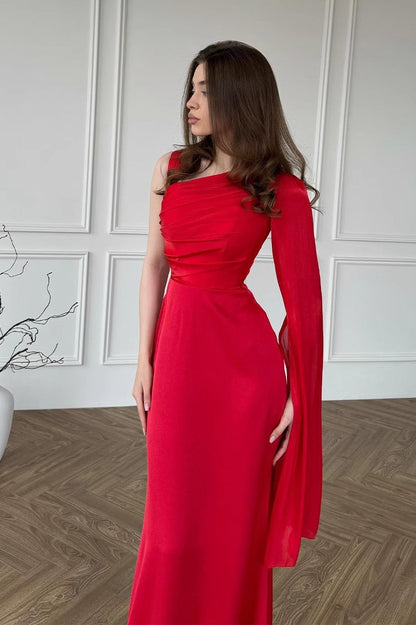 Chiffon One Shoulder Formal Dress