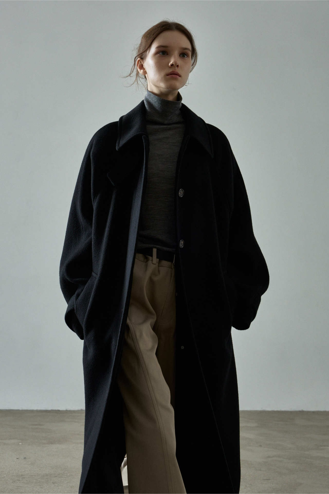 Wool Elegant Loose Extended Long Overcoat