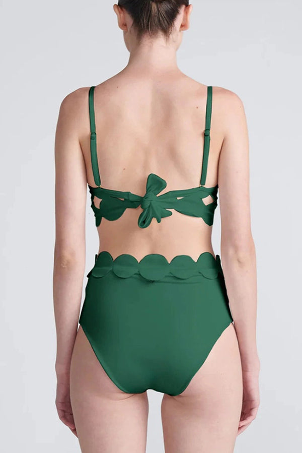 Sexy Sling Cutout High-waisted Stretch Bikini Swimsuit