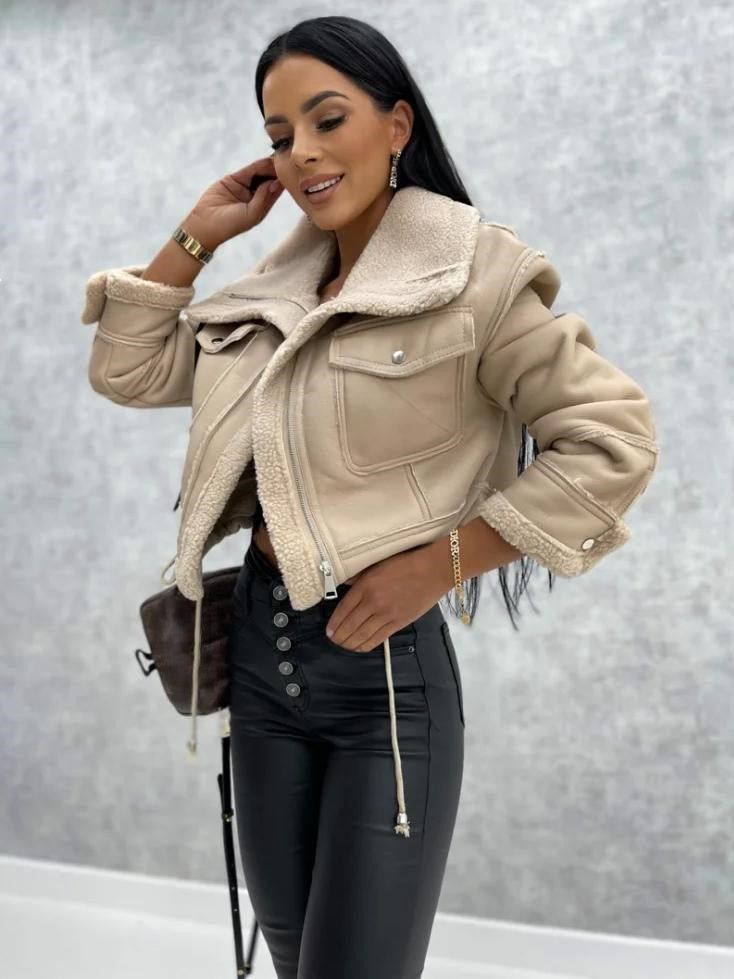 Women's Jackets Turndown Collar Spring Black Punk Outerwear For Women