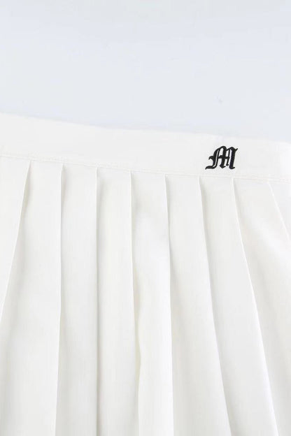 Pleated Anti-Chafe High Waist Pocket Sports Skirt
