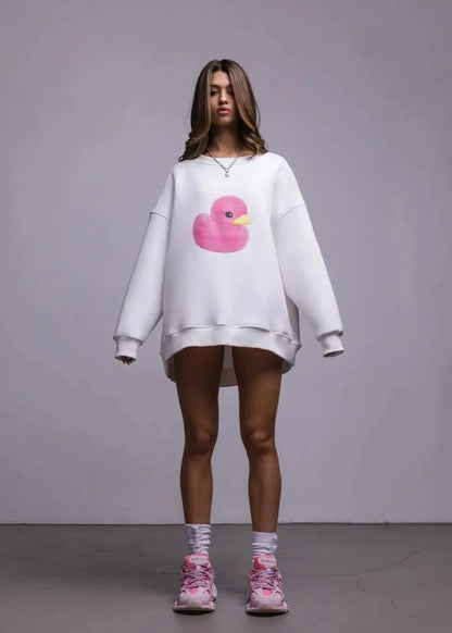 Charming Duck Graphic Sweater