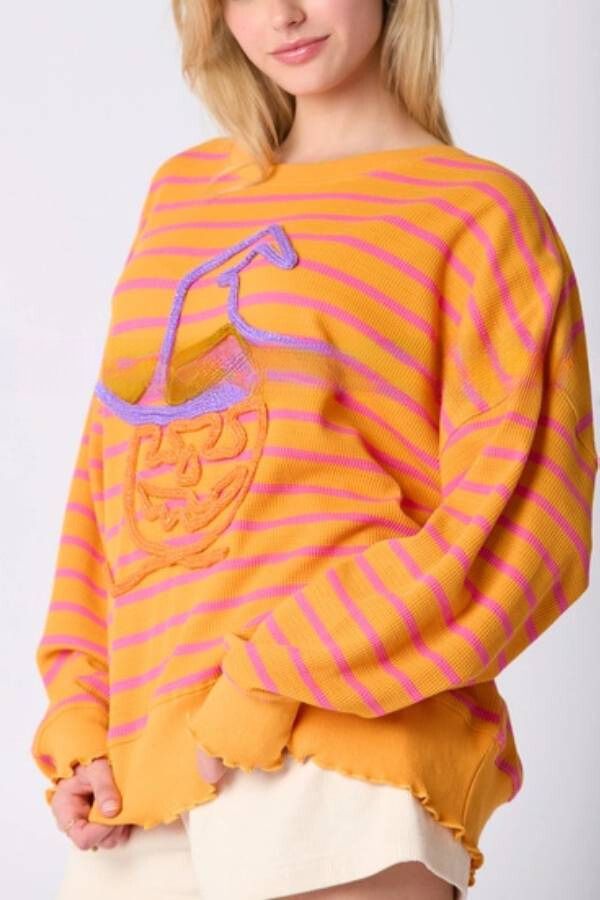 Halloween Ghost Embroidered Sweater Loose Casual Top