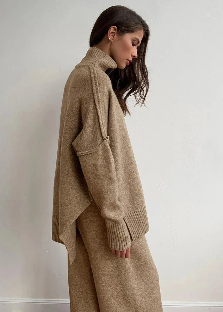 Luxe Comfort - Oversized Knit Sweater and Pants Set