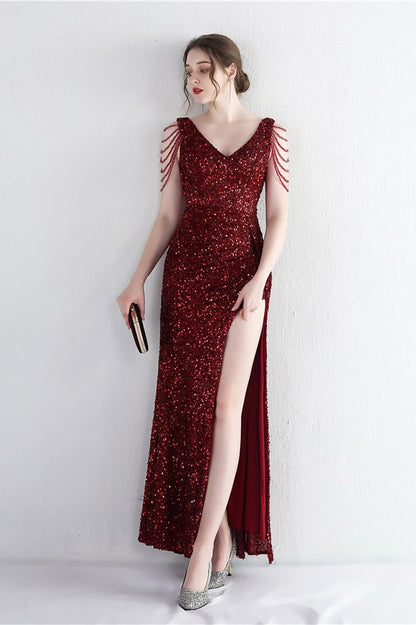 Statement Bead Mermaid Gown Formal Dress