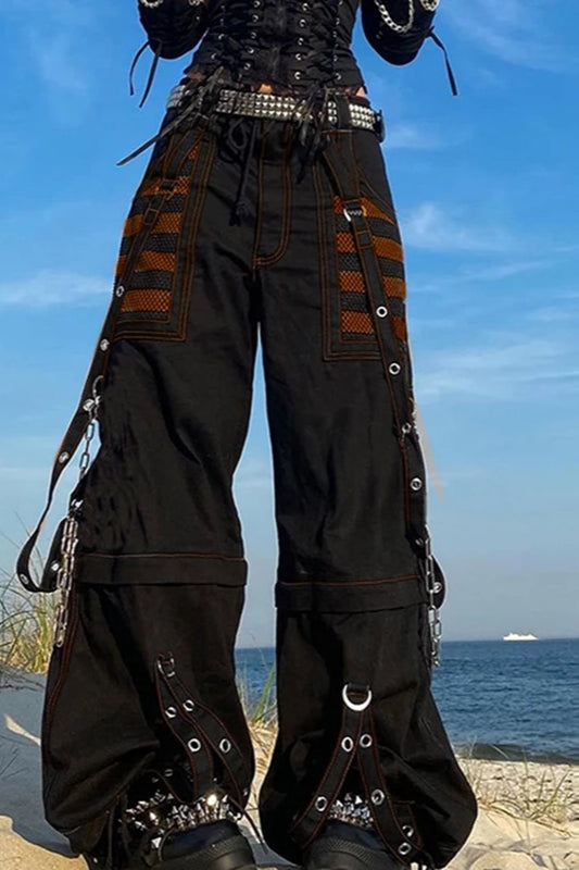 Gothic Wide Leg Cargo Jeans