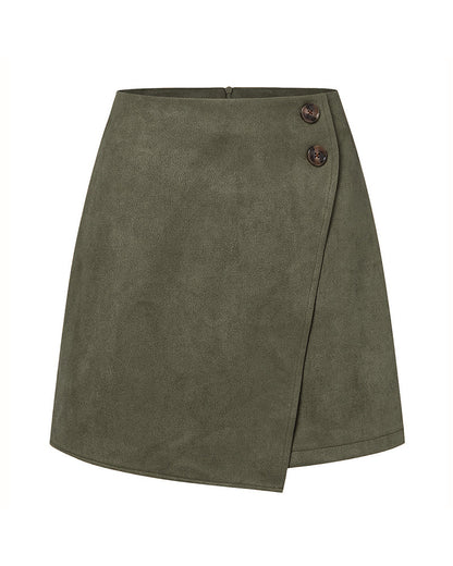 Autumn And Winter Suede Irregular Skirt