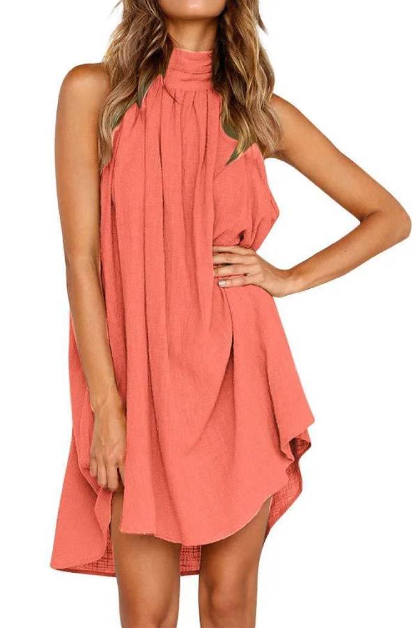 Sweet Crinkle Sleeveless Mini Dress