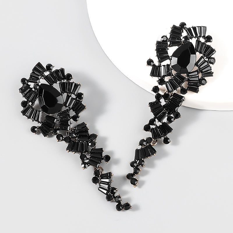 Retro Alloy Acrylic Flower Long Earrings