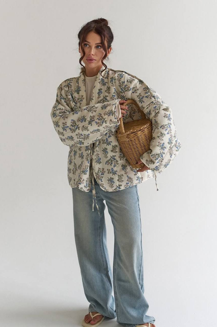 Casual Floral Padded Coat