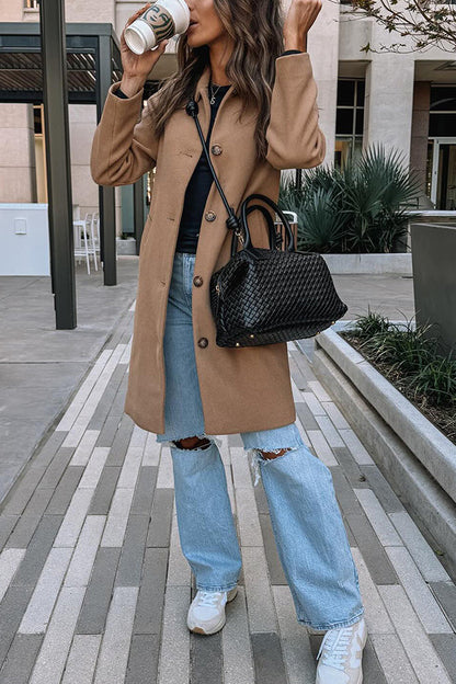 Retro British style mid-length coat
