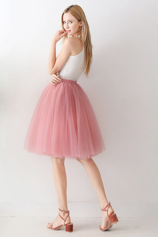 Adult High Waist Tulle Puff Mini Skirt