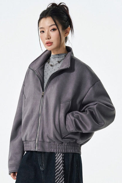 PU Leather Moto Style Longline Jacket