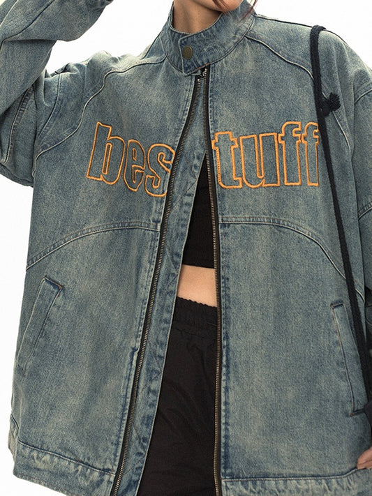 Badge Embroidery Patchwork Jacket