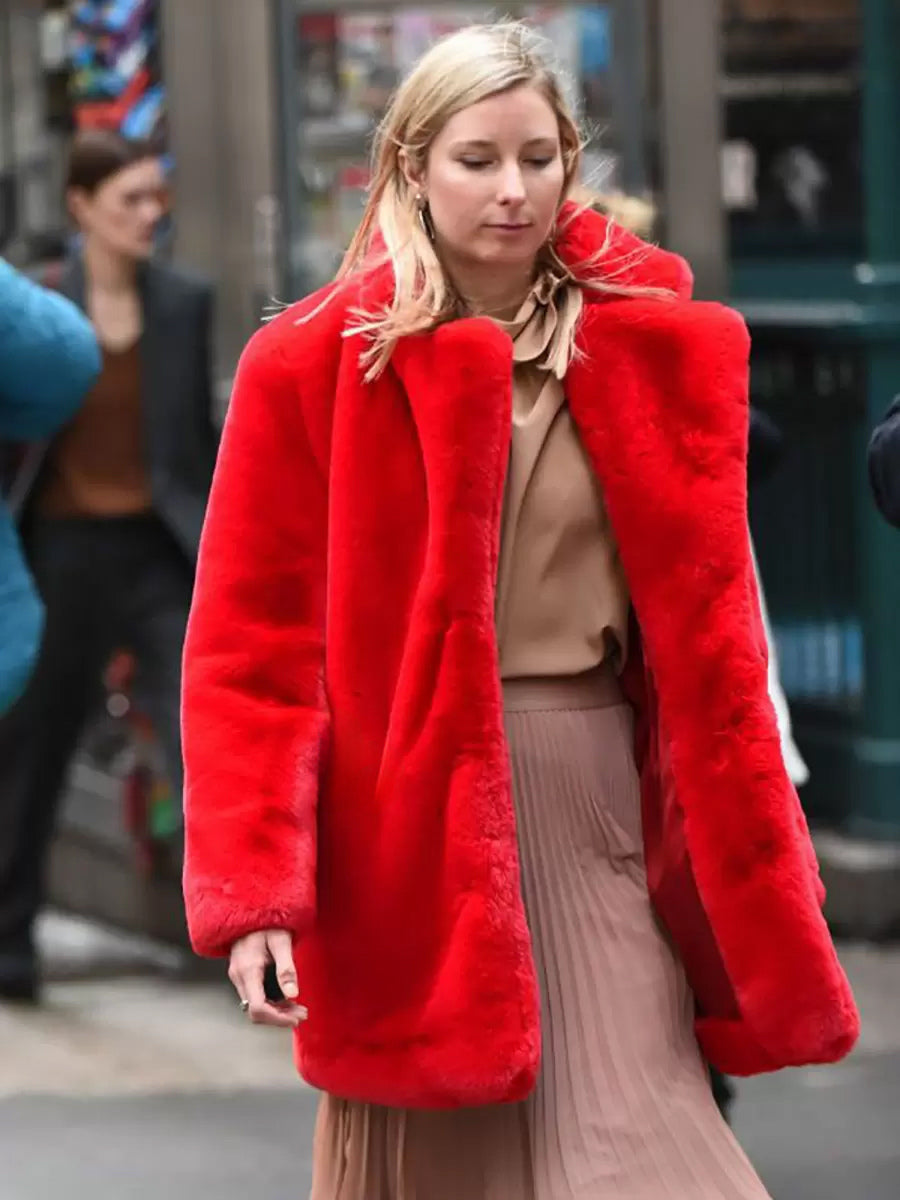 Faux Fur Coat Notched Lapel Winter Chic Eco-friendly Long Jacket For Women 2026