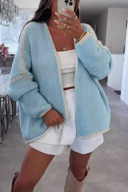 Fashionable Casual Long-sleeved Loose Knitted Cardigan