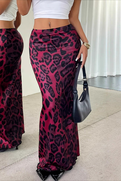Leopard Print Digital Maxi Skirt