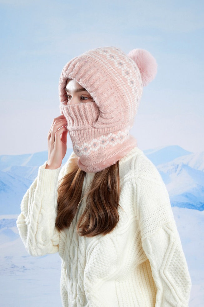 Chunky Knit Balaclava Scarf with Hat