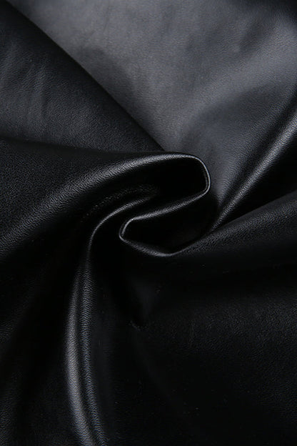 Trendy Cropped Faux Leather Coat