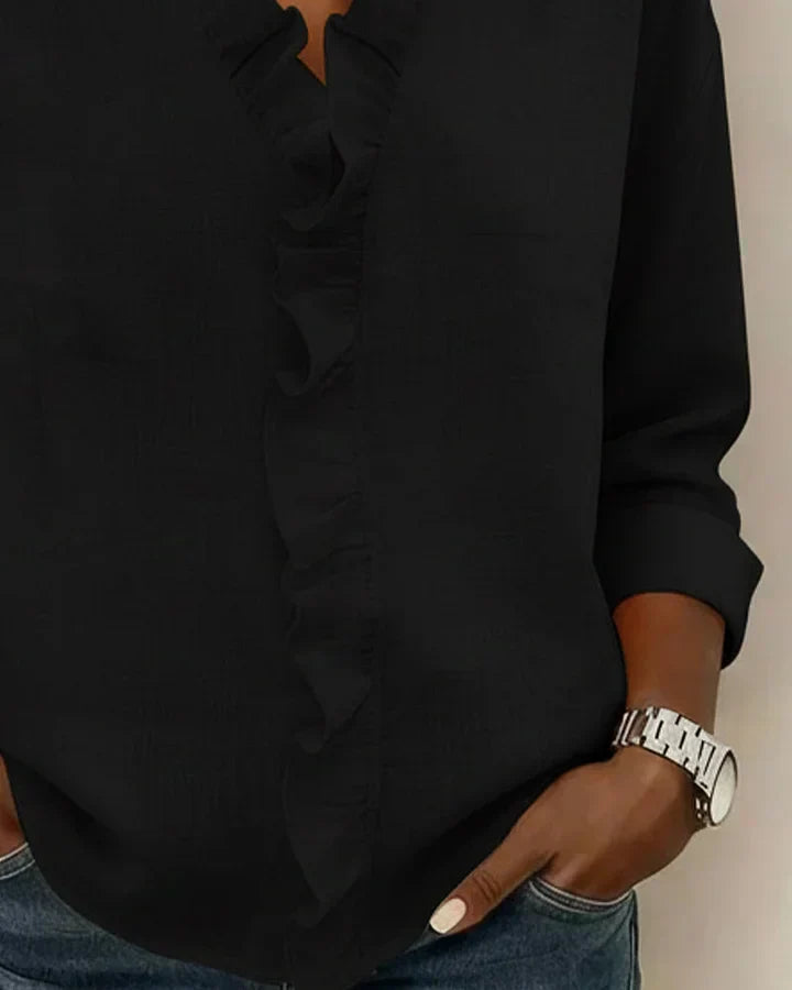 Elara | V-Neck Long Sleeve Blouse