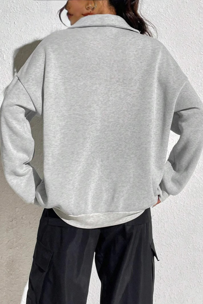 Casual Half Zip Pullover Sweatshirt