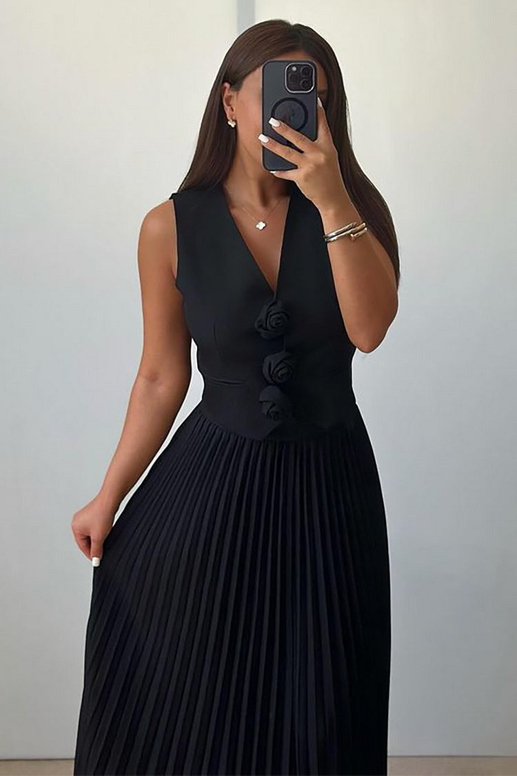 Madeline Rosette Pleated Skirt Set