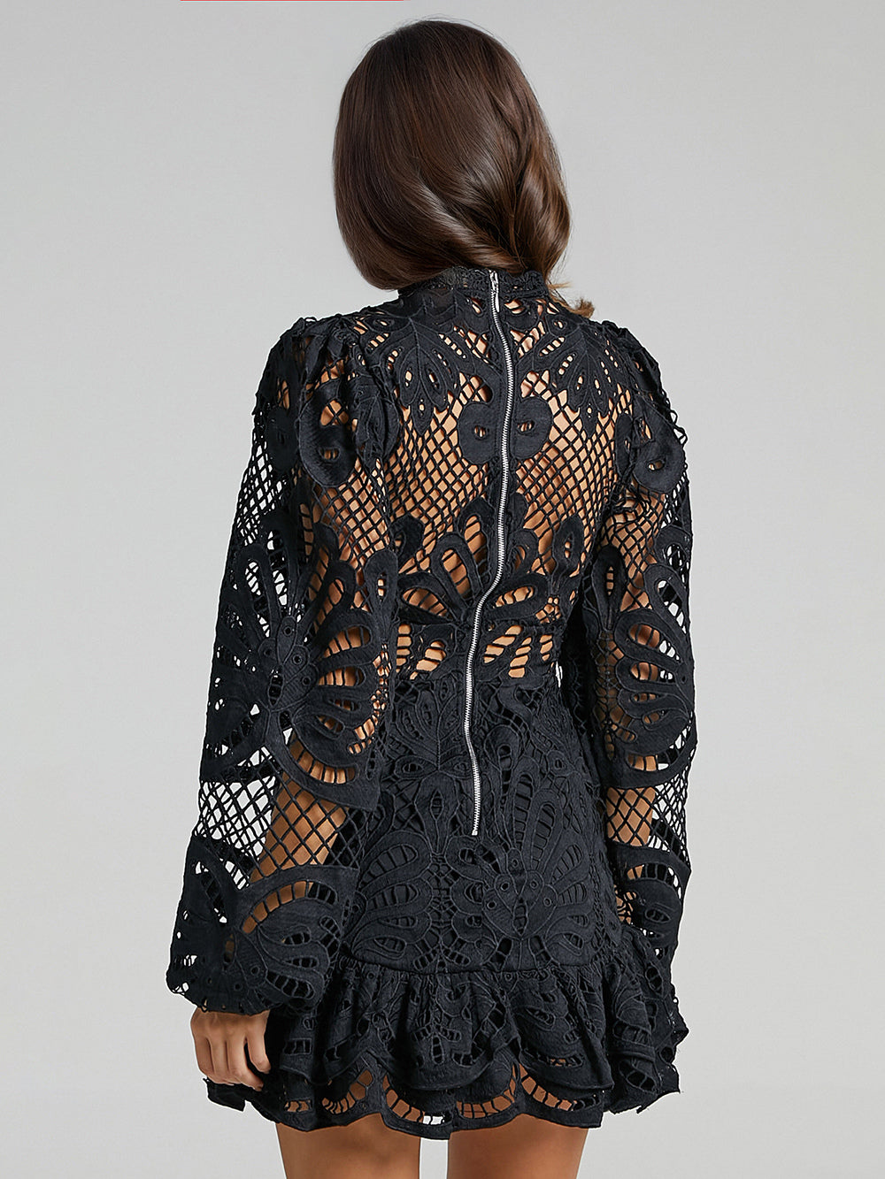 Puff Sleeve Lace Dress Birthday Party A-line Mini Dress For Women 2026