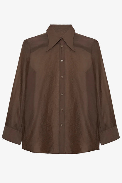 Retro Sheer Loose Long-sleeved Casual Shirt